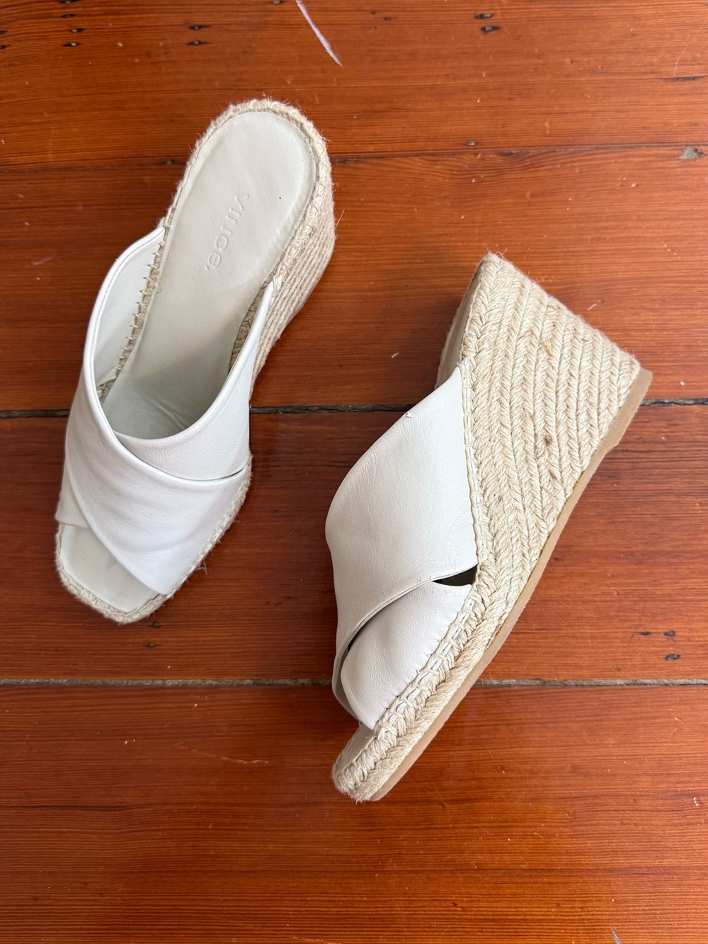 Vince Gaelan Leather Espadrille Wedge Sandal Sz 6 💛🍄